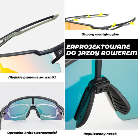 ROCKBROS ROCKBROS Okulary Rowerowe UV400 Fotochromowe Przeciwsłoneczne Wiatroszczelne Okulary i gogle