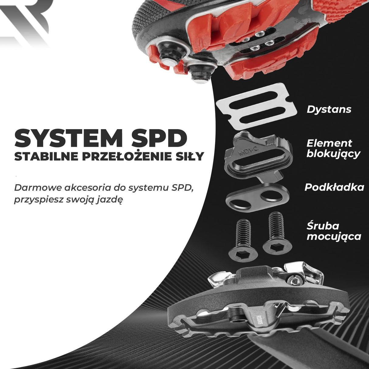 ROCKBROS Pedały Rowerowe 2 w 1 SPD i Płaskie Wykonane z Włókna Nylonowego-M108 Pedały rowerowe