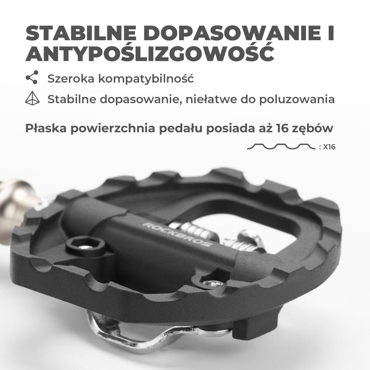 ROCKBROS Pedały Rowerowe 2 w 1 SPD i Płaskie Wykonane z Włókna Nylonowego-M108 Pedały rowerowe