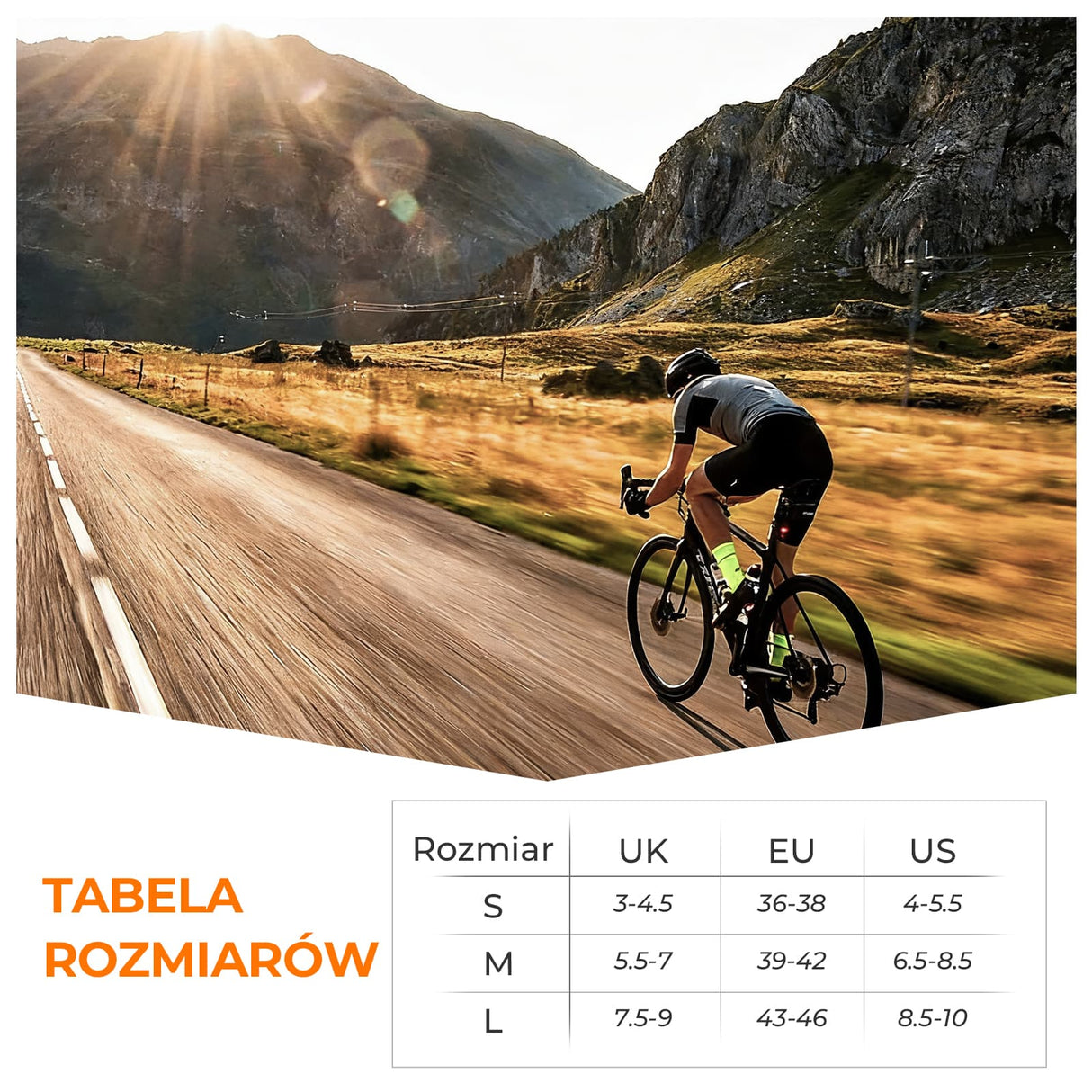 ROCKBROS Skarpety Profesjonalne Kompresyjne Kolarskie do Połowy łydki-YDWZ001 Skarpetka