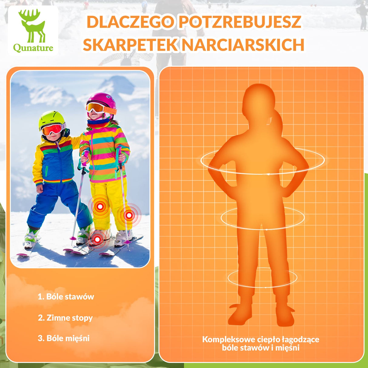 Qunature Qunature Dziecięce Skarpety Narciarskie Do Kolan W Kolorze Pandy-Q23-015 Skarpetka