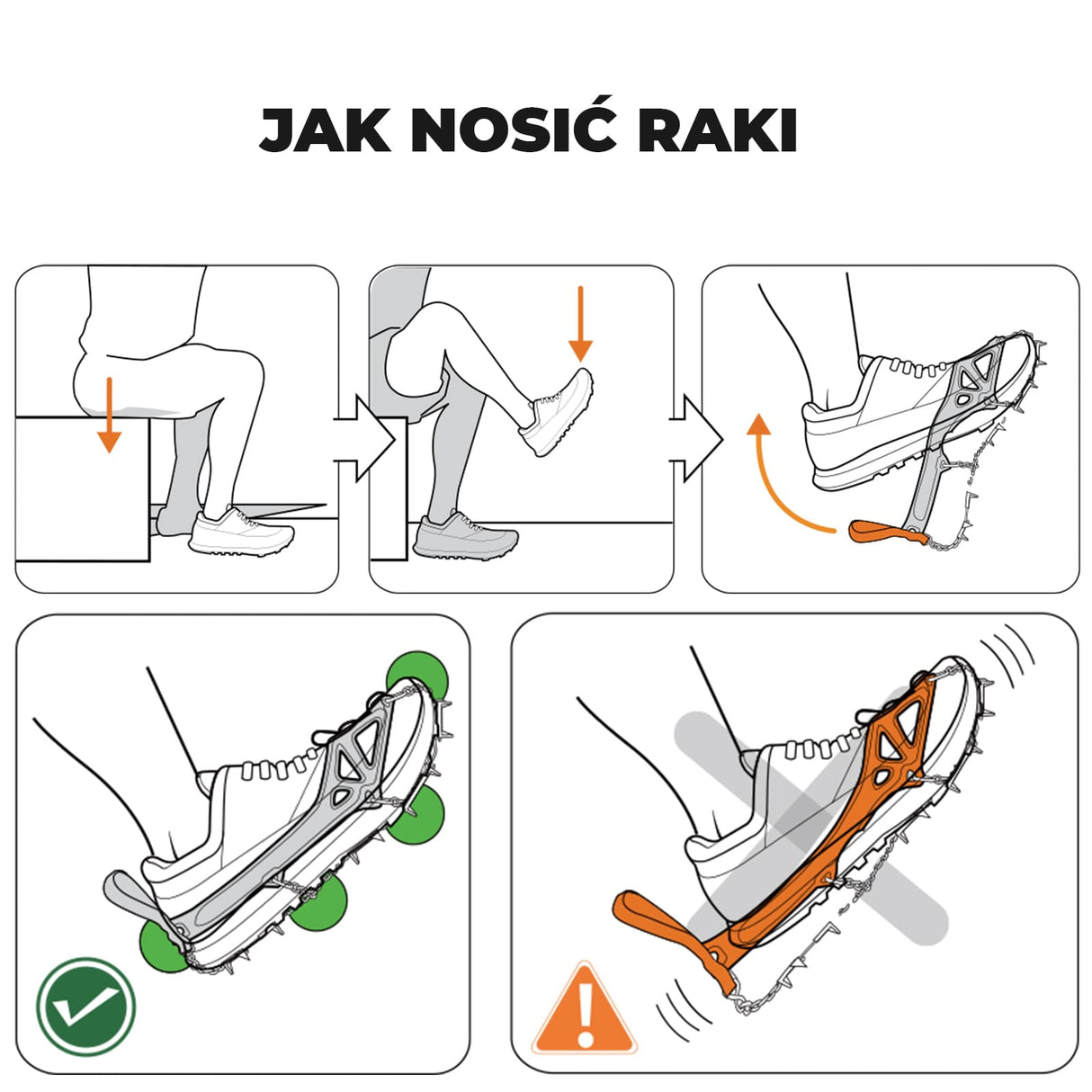 Qunature Qunature Kolce Antypoślizgowe ze Stali Nierdzewnej 22 Zęby, Wysoka Przyczepność Raki