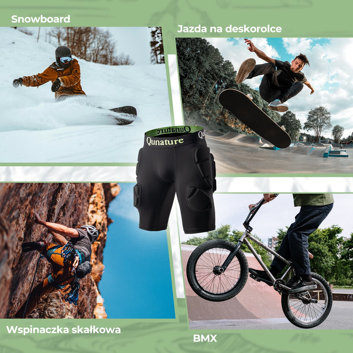 Qunature Qunature Ochraniacze Bioder Na Narty Z Wyściółką EVA Ochraniacze na łokcie narciarskie