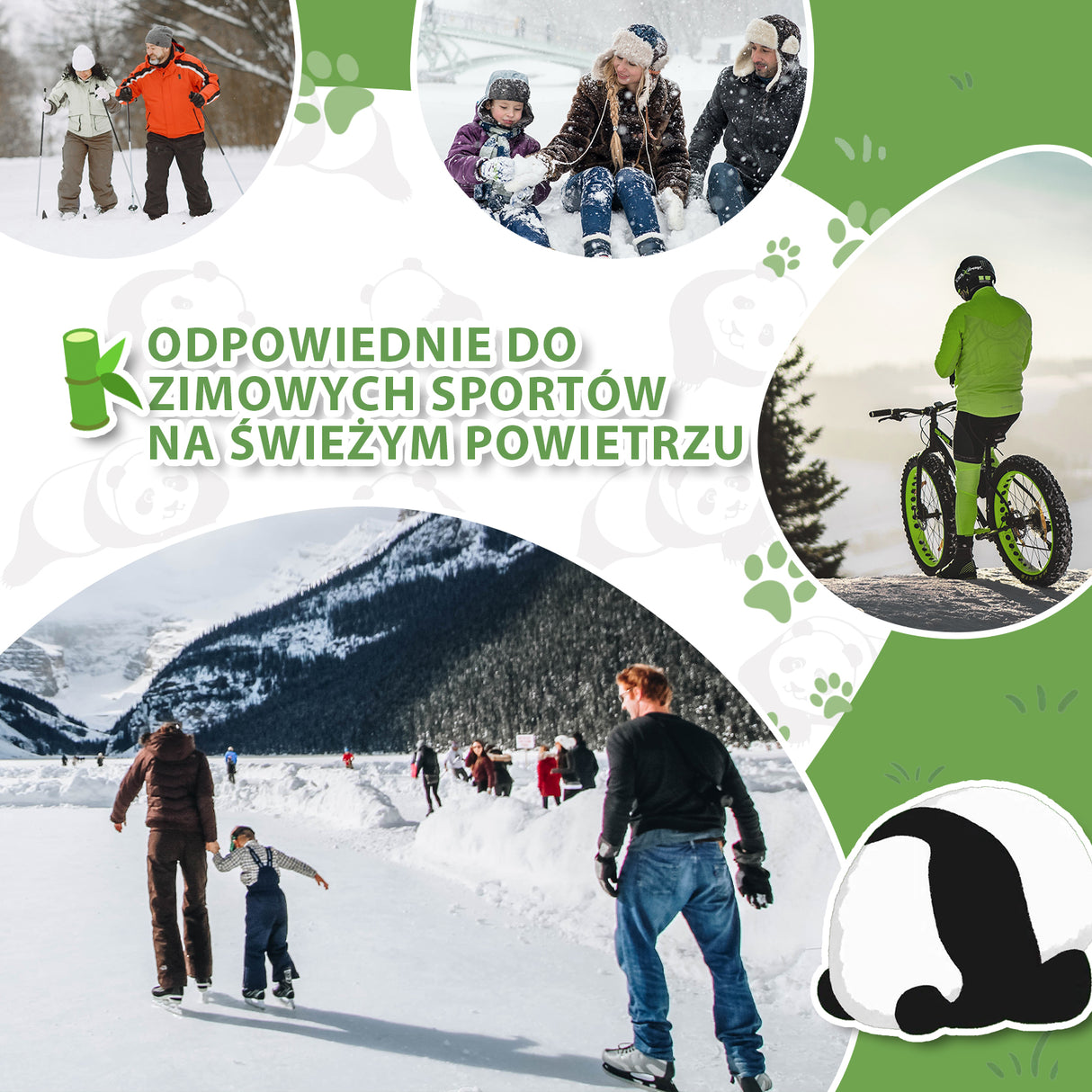 Qunature Qunature Rękawiczki Narciarskie Dla Dzieci Z Motywem Pandy-014-S348 Rękawiczki