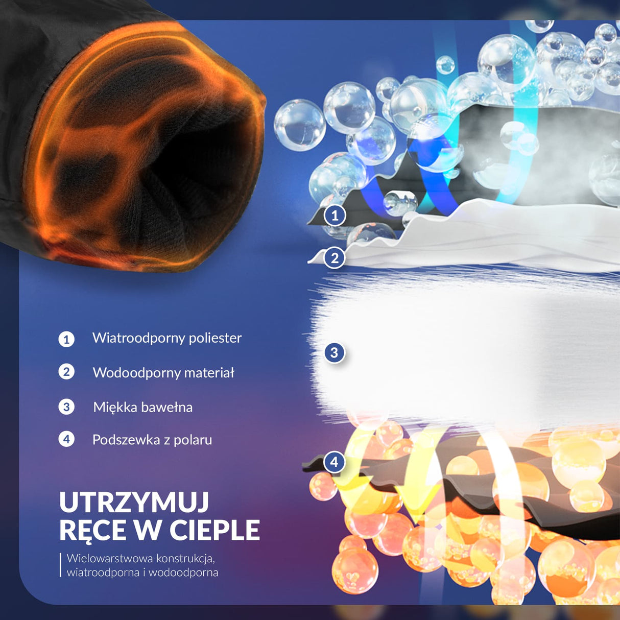 Qunature Qunature Rękawiczki Narciarskie Zimowe z Funkcją Ekranu Dotykowego Wodoodporne Wielobarwny-014-S346 Rękawiczki