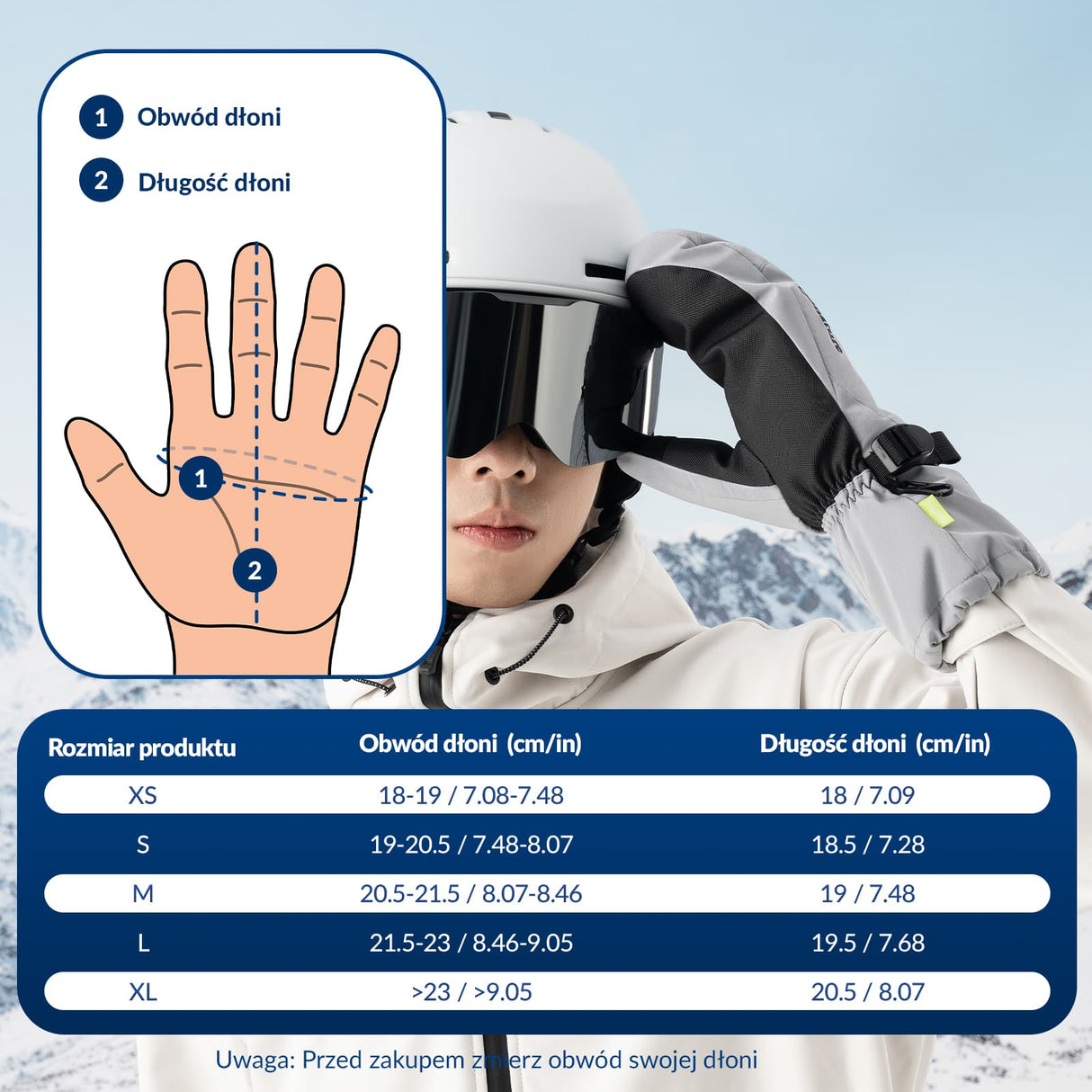 Qunature Qunature Rękawiczki Narciarskie Zimowe z Funkcją Ekranu Dotykowego Wodoodporne Wielobarwny-014-S346 Rękawiczki