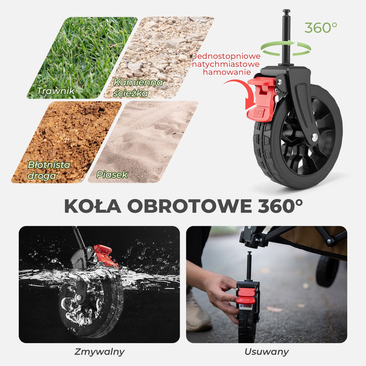 Qunature Qunature Składany Wózek Turystyczny 120 L Biwak