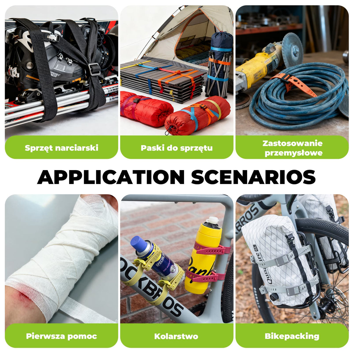 Qunature Qunature Bikepacking Wielofunkcyjne Paski TPU Zestaw 2 szt. Qunature-Bikepacking