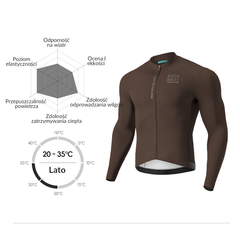 ROCKBROS ROAD TO SKY Męska Koszulka Kolarska Z Długim Rękawem, Żółto Niebieska Koszulki