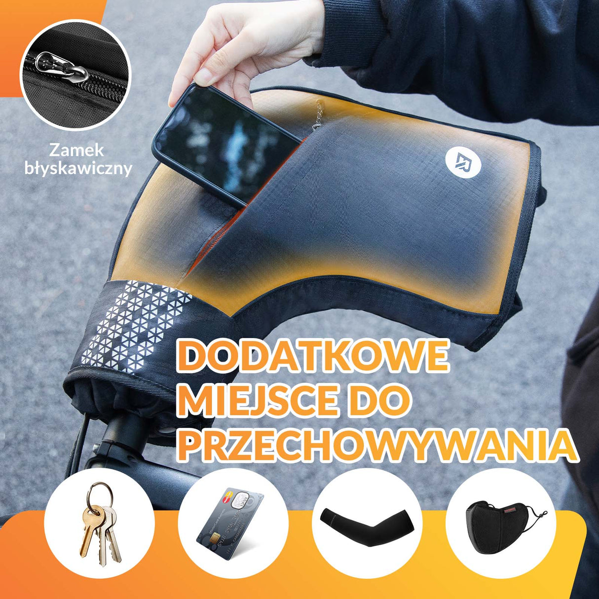 ROCKBROS ROCKBROS Rękawice Rowerowe Ocieplacz na Kierownicę Zimowe Termiczne Wodoodporne Rękawice na kierownice