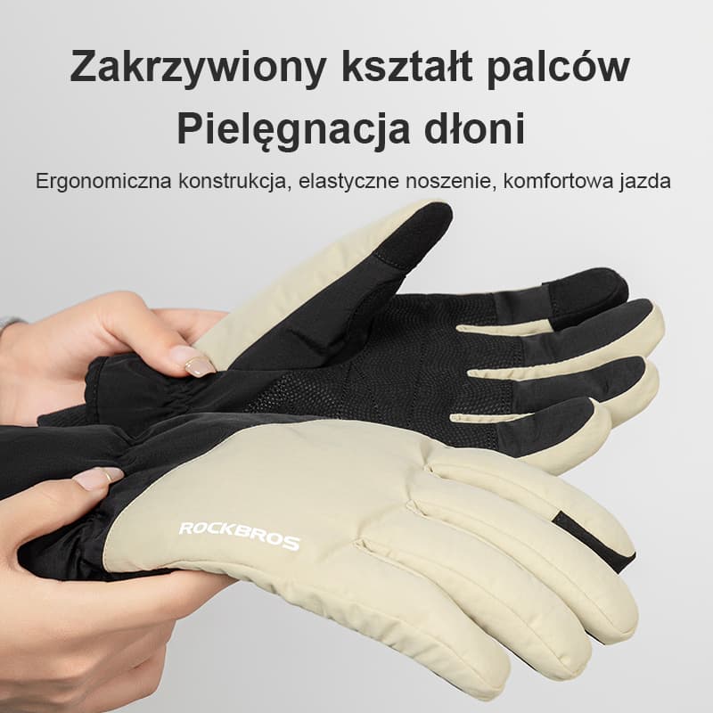 ROCKBROS Rękawice Narciarskie I Rowerowe Z Ekranem Dotykowym Zima-S378 Rękawiczki