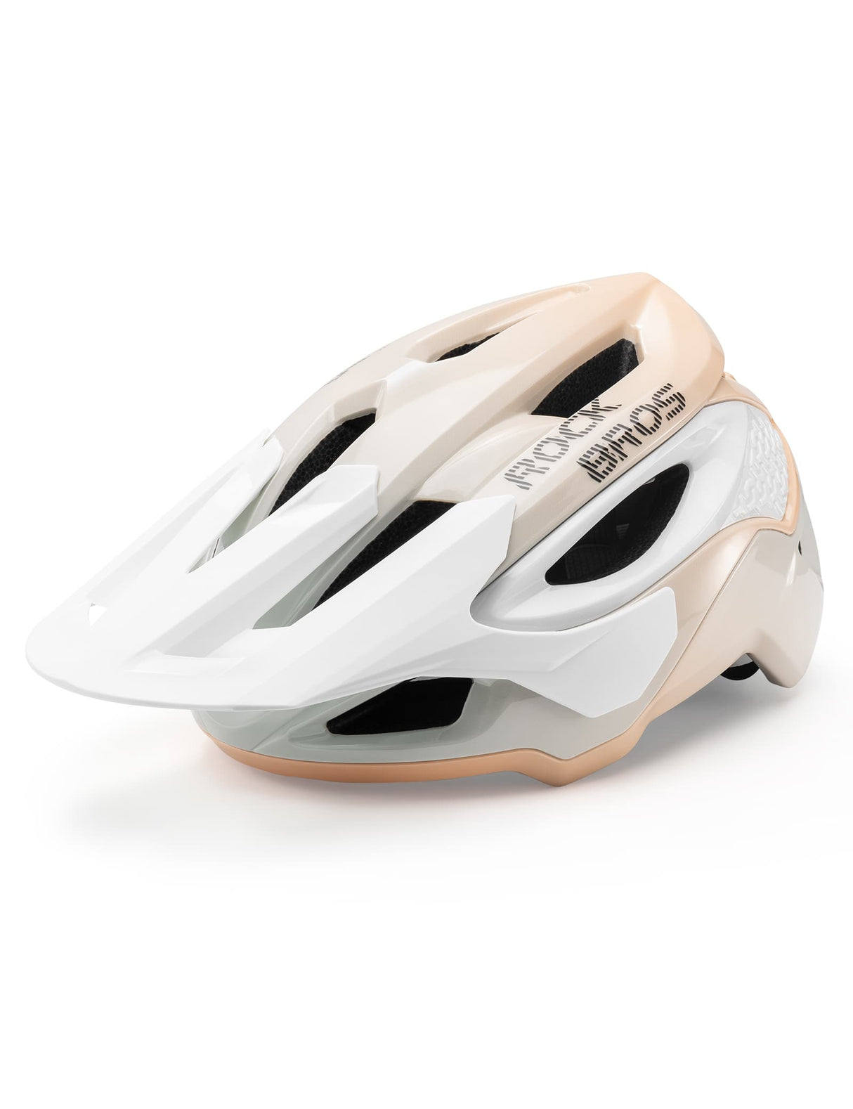 ROCKBROS Kask Rowerowy MTB z Dużym Daszkiem-LK-99 KaskiBrązowy Regulowany(58-62cm)