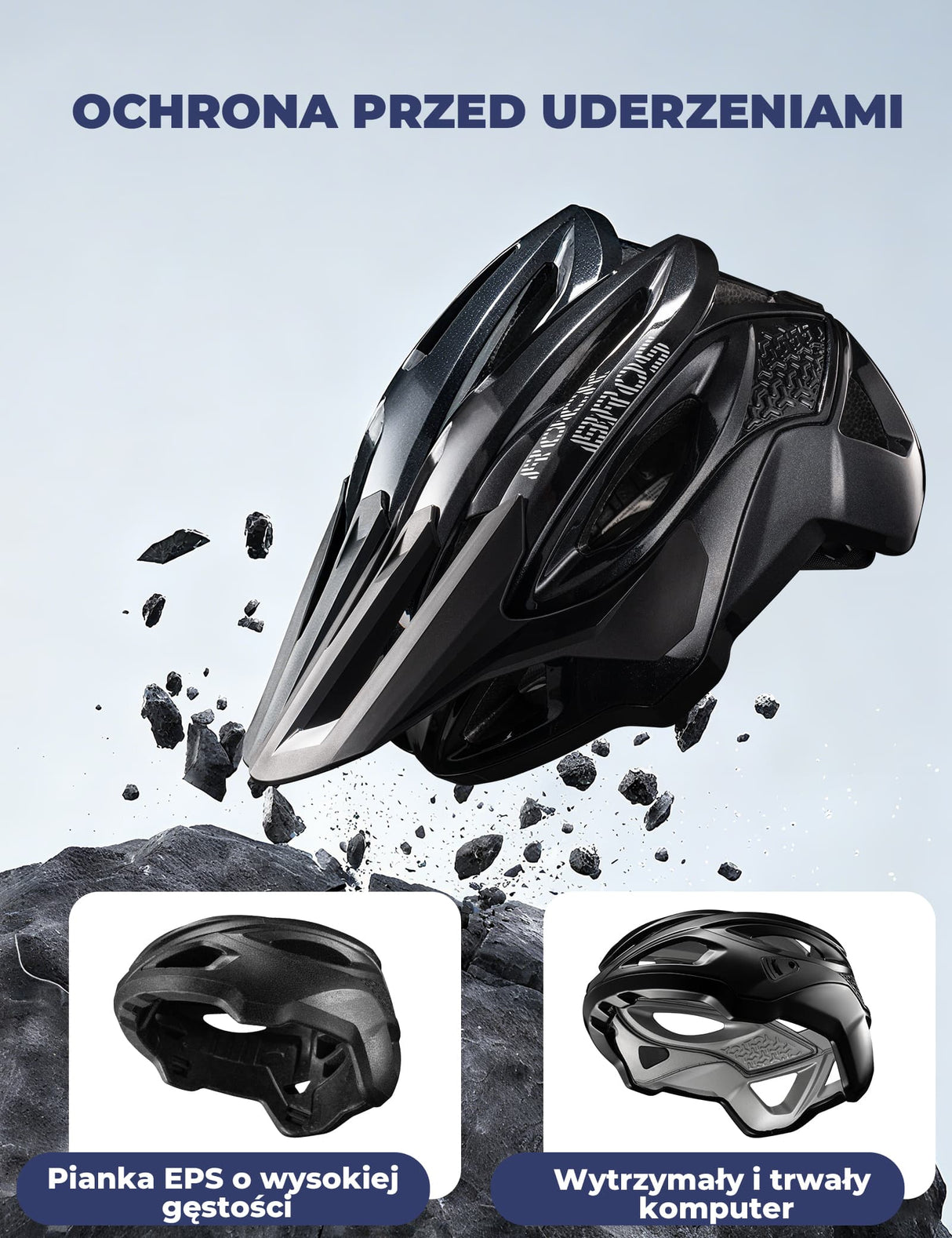 ROCKBROS Kask Rowerowy MTB z Dużym Daszkiem-LK-99 Kaski