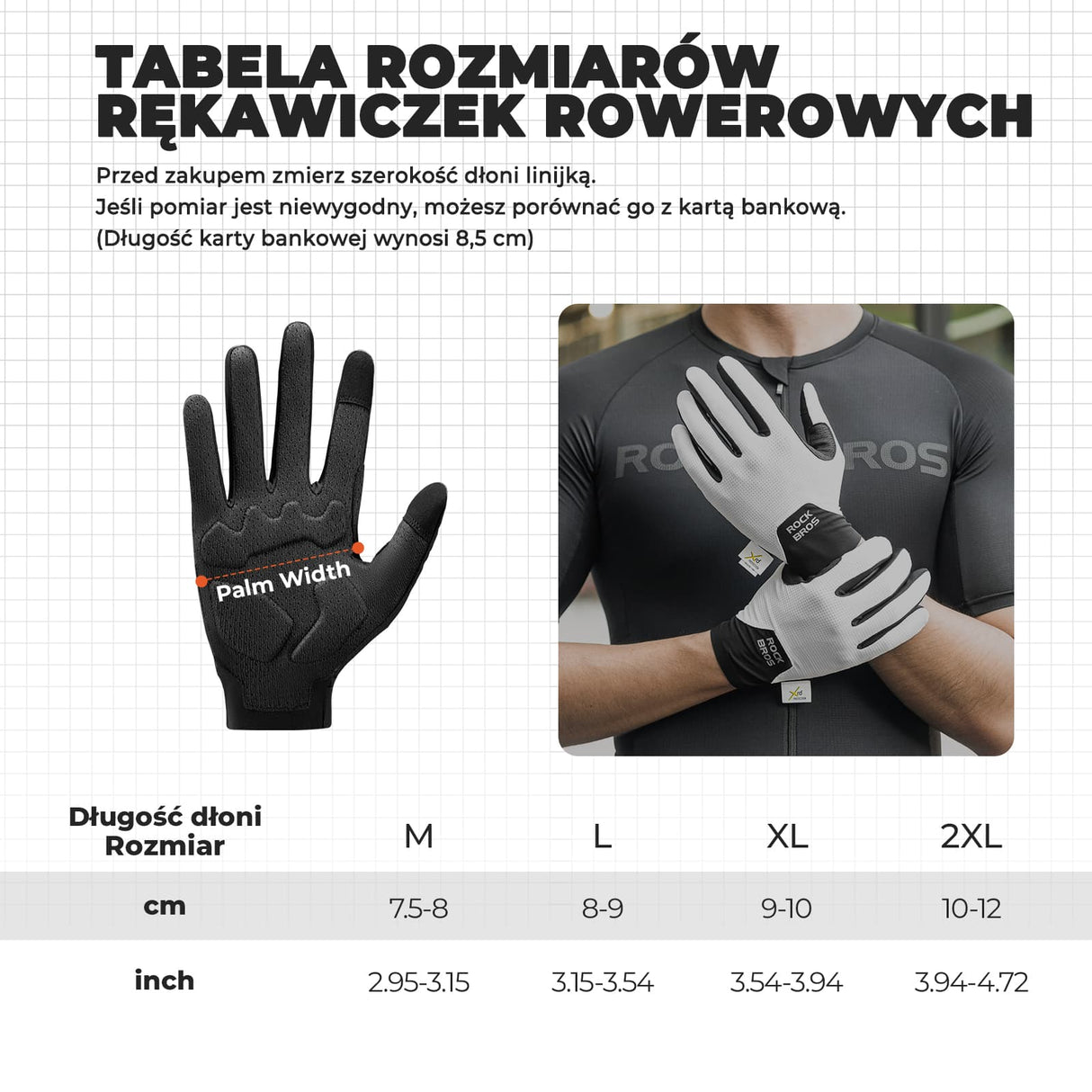 ROCKBROS Rękawiczki Rowerowe Touchscreen Z Amortyzacją Wiosenno-letni Cienki Styl-S403-1 Rękawiczki