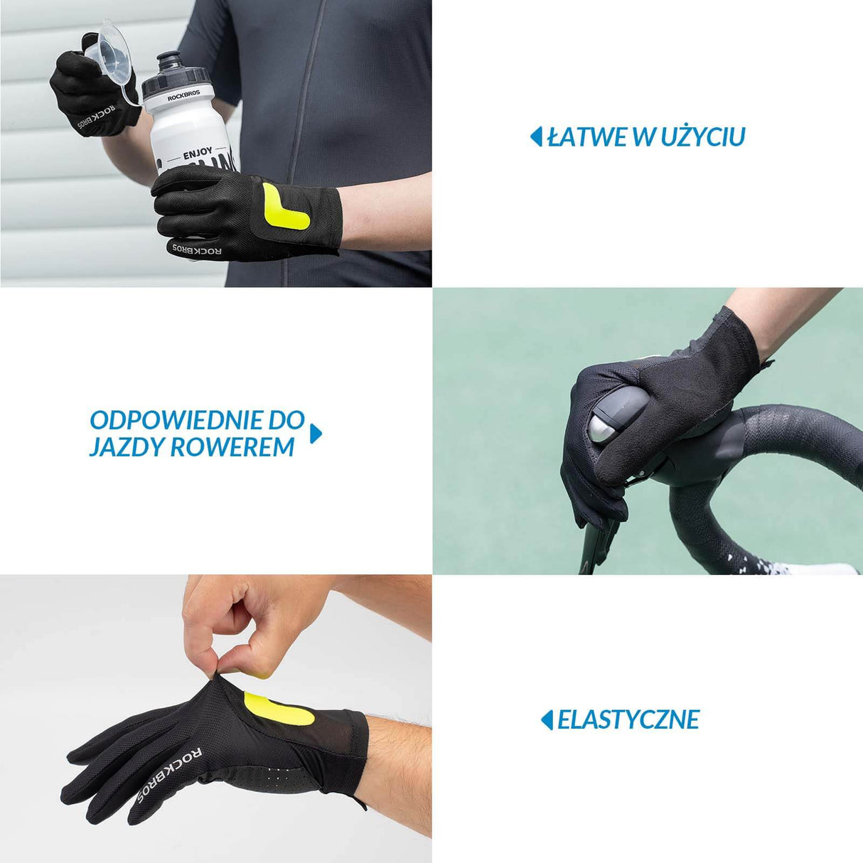 ROCKBROS Rękawice Rowerowe Długie Dotykowe Wiosna Jesień Rękawiczki