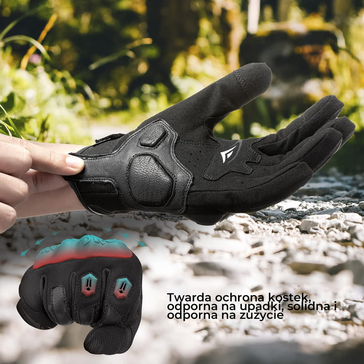 ROCKBROS Rękawice Motocyklowe Z Pełnymi Palcami I Ekranem Dotykowym Wiosna i Jesień-MT004 Rękawiczki