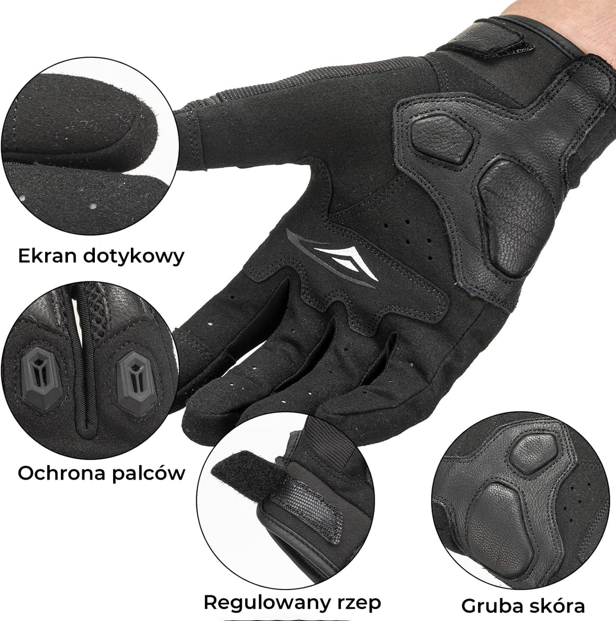 ROCKBROS Rękawice Motocyklowe Z Pełnymi Palcami I Ekranem Dotykowym Wiosna i Jesień-MT004 Rękawiczki