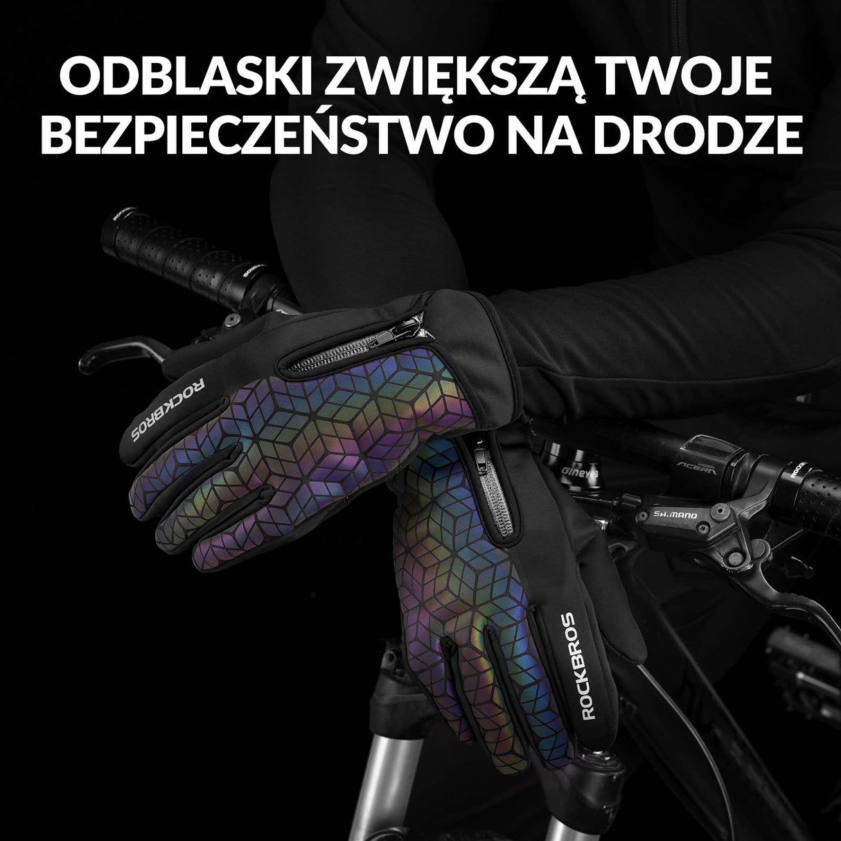 ROCKBROS Rękawice Zimowe Rękawiczki Rowerowe Dotykowe Antypoślizgowe Unisex Rękawiczki