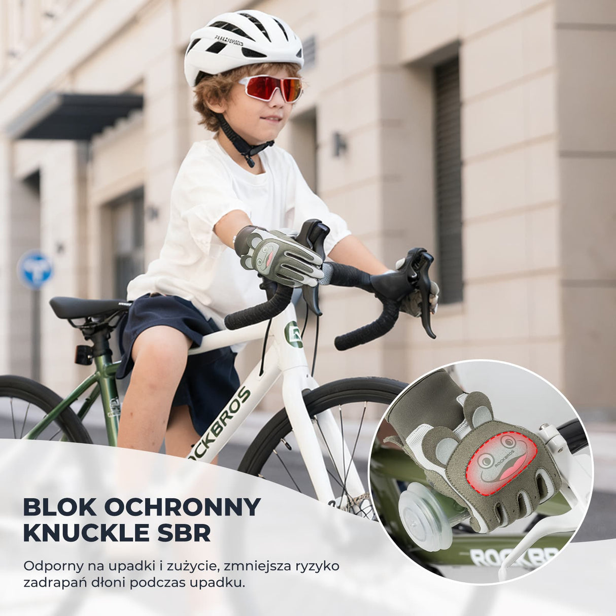 ROCKBROS Rękawiczki Dziecięce Sportowe Dla 2–12 Lat, Komfortowe i Bezpieczne-S374 Rękawiczki