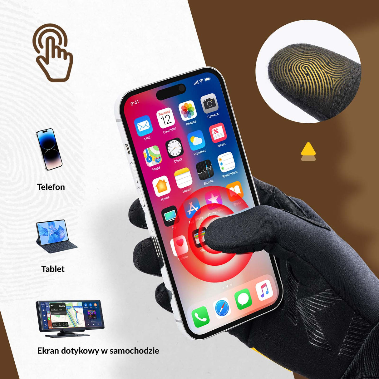 ROCKBROS Rękawiczki Rowerowe Antypoślizgowe i Wiatroszczelne Długopalczaste na Wiosnę i Jesień Rękawiczki