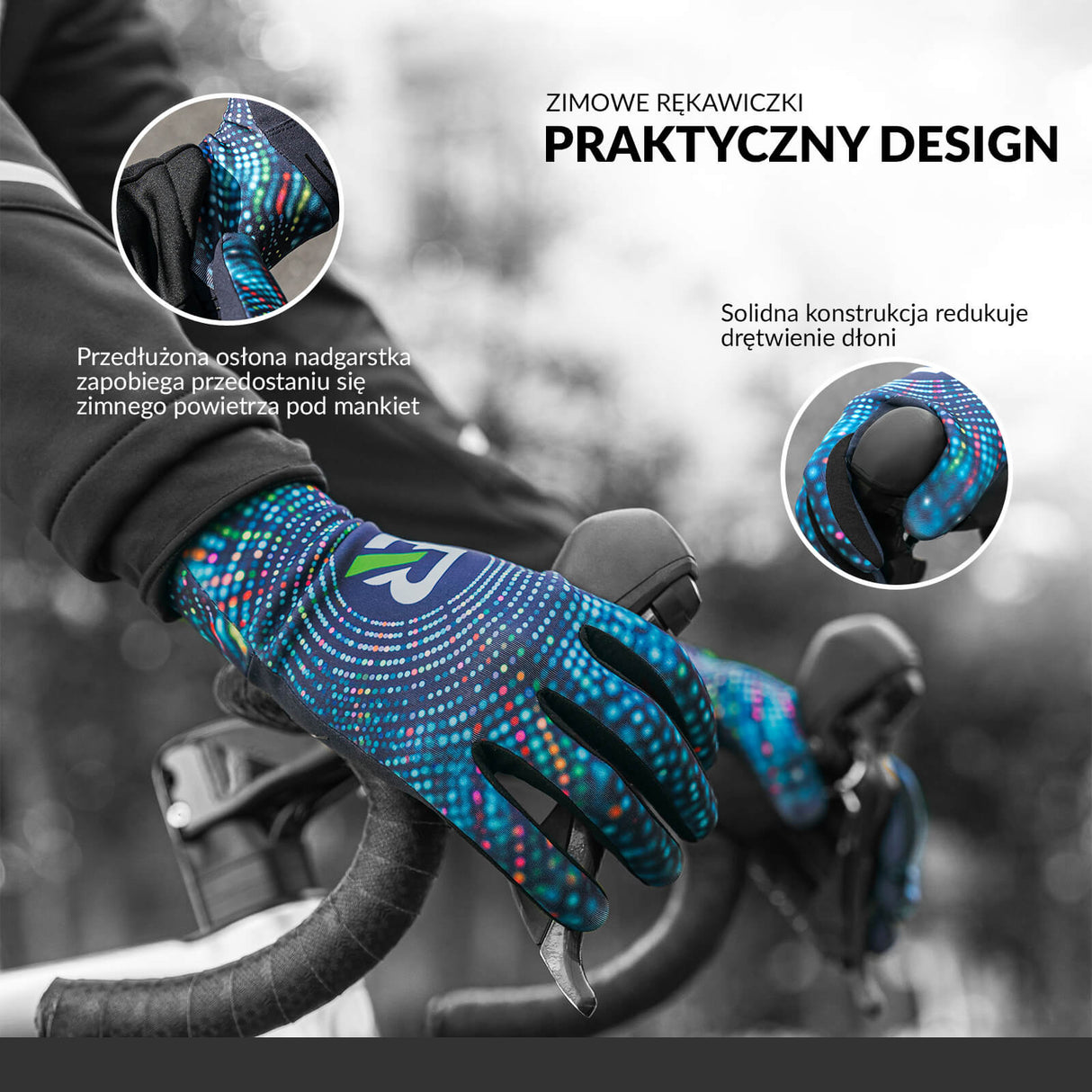 ROCKBROS Rękawiczki Rowerowe Wiosna i Jesień Antypoślizgowe Unisex M-XXL Rękawiczki