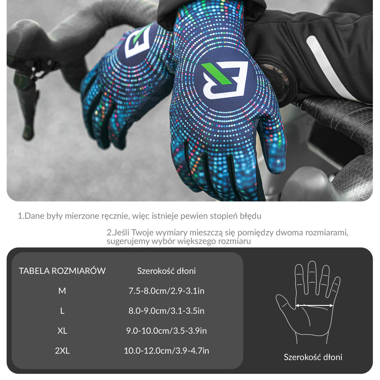 ROCKBROS Rękawiczki Rowerowe Wiosna i Jesień Antypoślizgowe Unisex M-XXL Rękawiczki