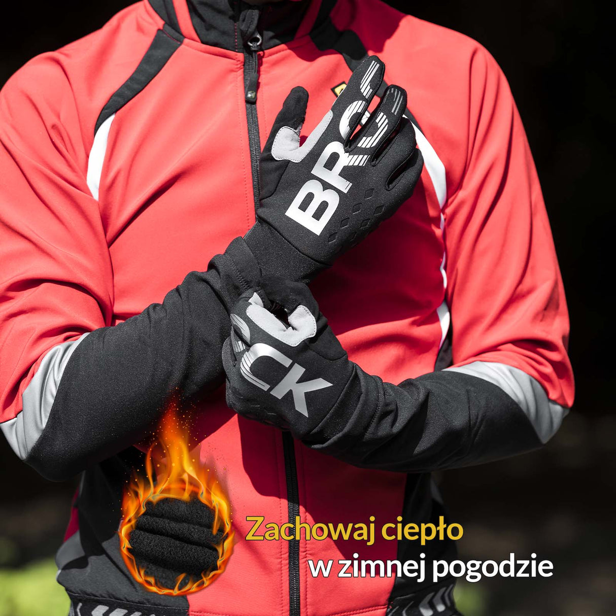 ROCKBROS Rękawiczki Rowerowe Kolarskie Długie Dotykowe Wiosna i Jesień Rękawiczki