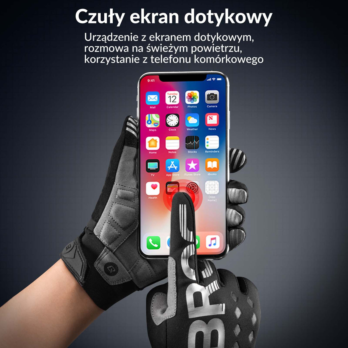 ROCKBROS Rękawiczki Rowerowe Kolarskie Długie Dotykowe Wiosna i Jesień Rękawiczki