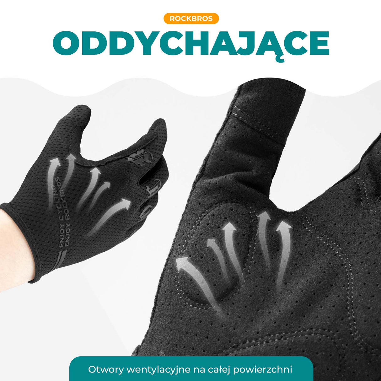ROCKBROS Rękawiczki Rowerowe na Wiosnę Lato Długie Rękawiczki Dotykowe Rękawiczki