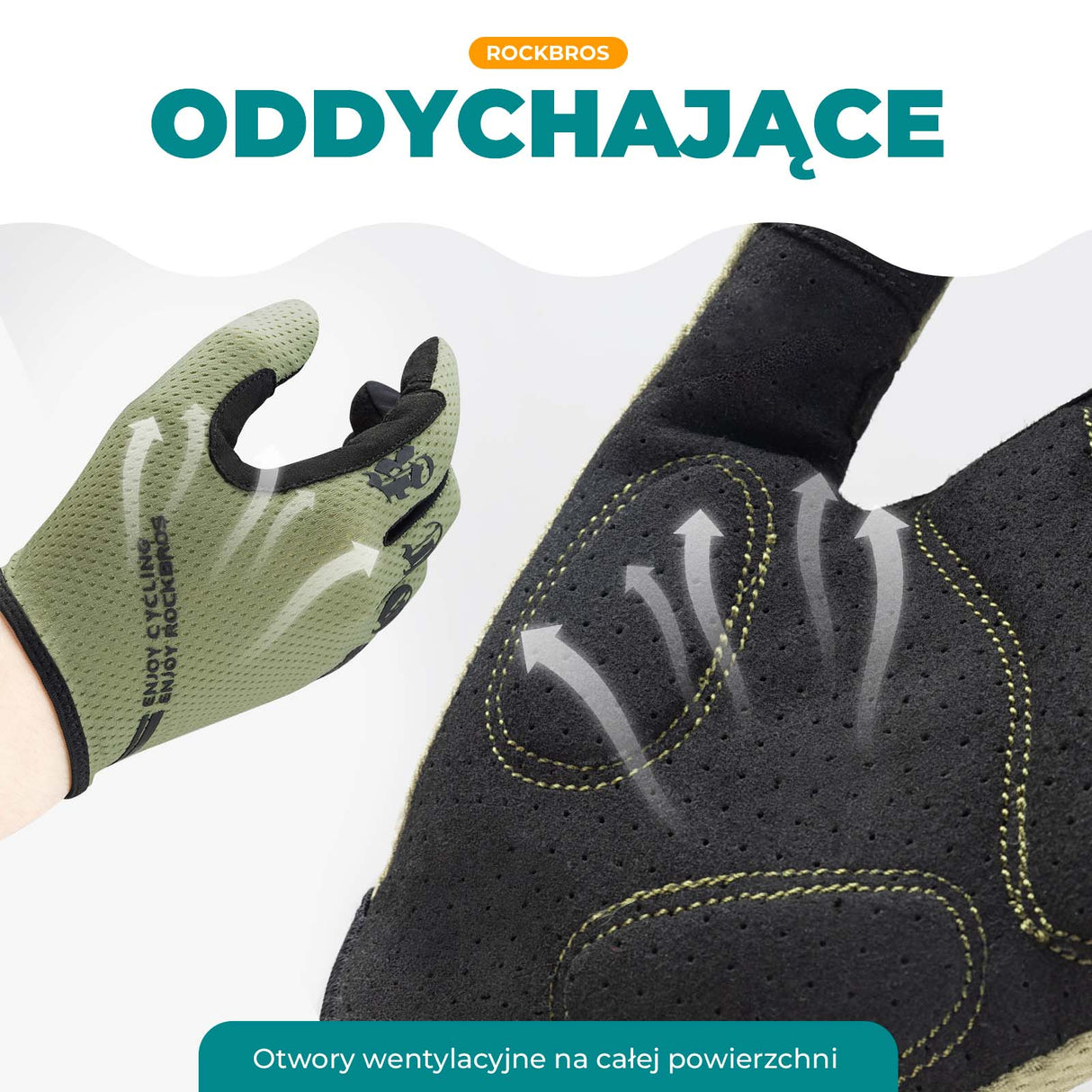 ROCKBROS Rękawiczki Rowerowe na Wiosnę Lato Długie Rękawiczki Dotykowe Rękawiczki