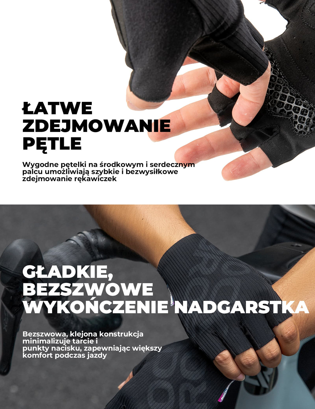 ROCKBROS Rękawiczki Rowerowe Półpalce Z Amortyzacją 3D-S405 Rękawiczki