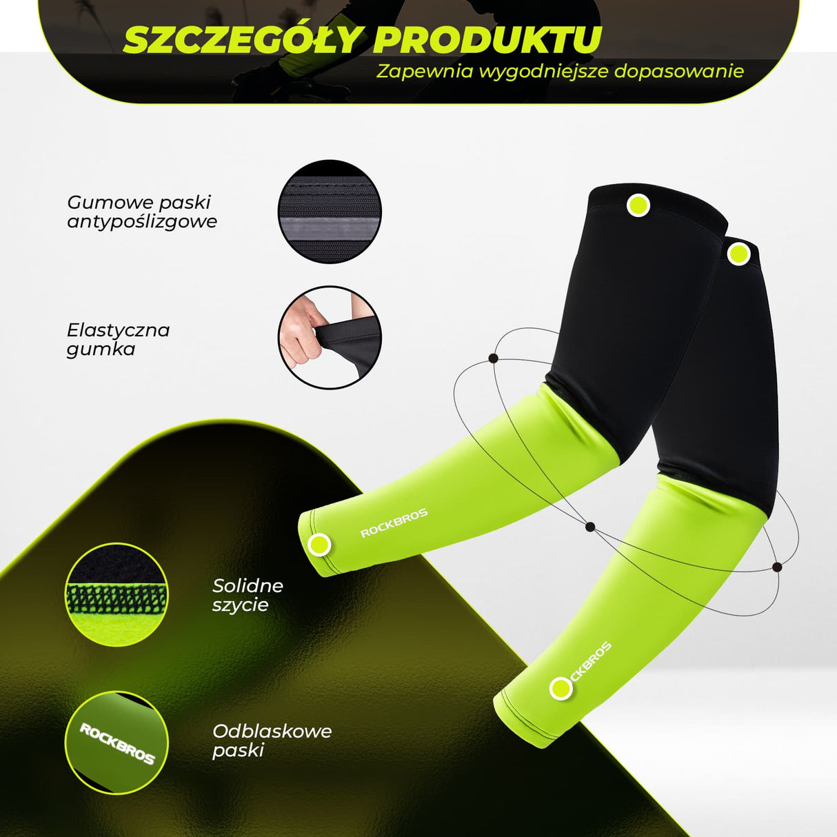 ROCKBROS Rękawki Zimowe Sportowe Pogrubiona Podszewka Elastzcyne-XT089 Rękawy