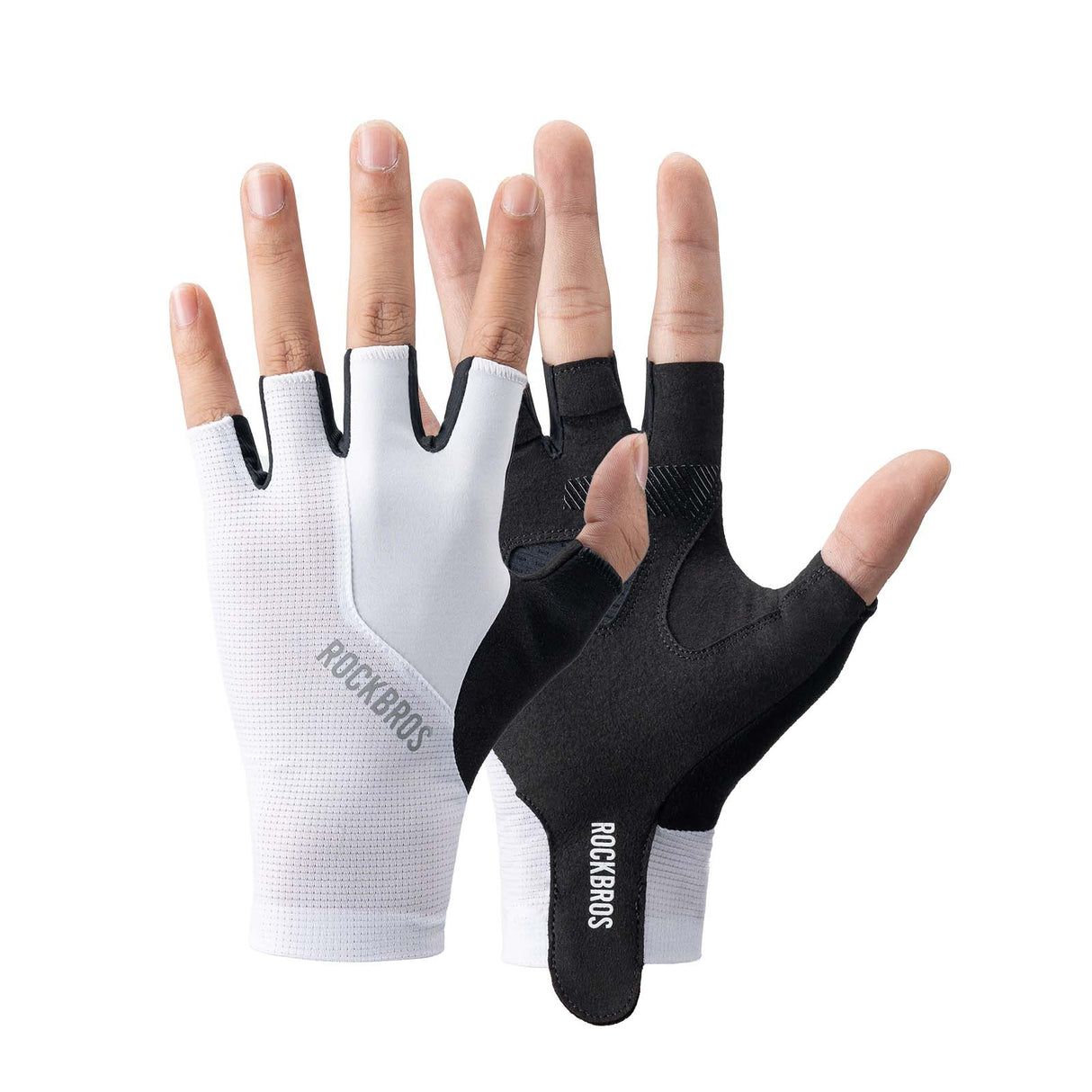 ROCKBROS ROAD TO SKY Rękawiczki Rowerowe Krótkie Odblaskowe Rękawice Treningowe Unisex | ROCKBROS RękawiczkiBiały M