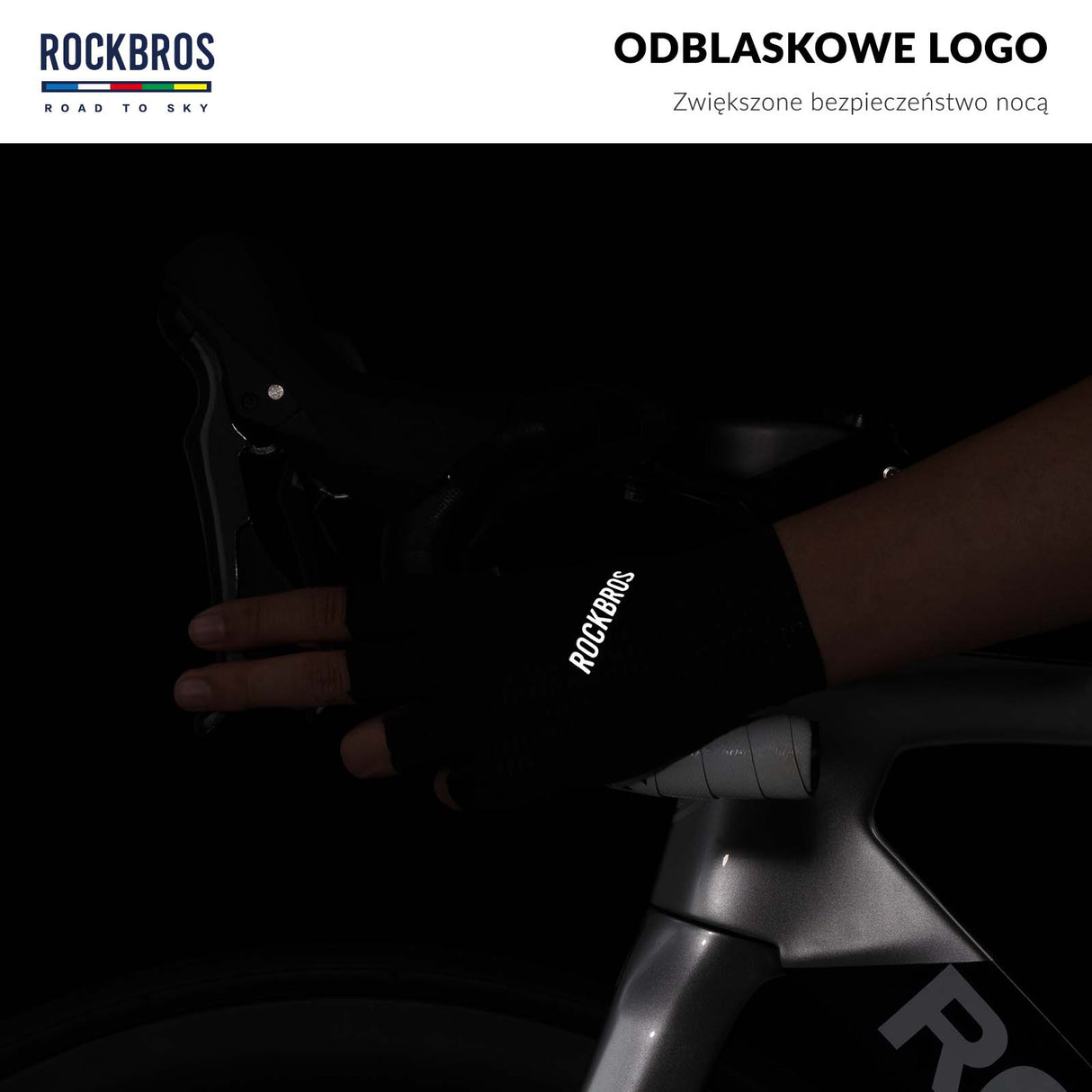 ROCKBROS ROAD TO SKY Rękawiczki Rowerowe Krótkie Odblaskowe Rękawice Treningowe Unisex | ROCKBROS Rękawiczki