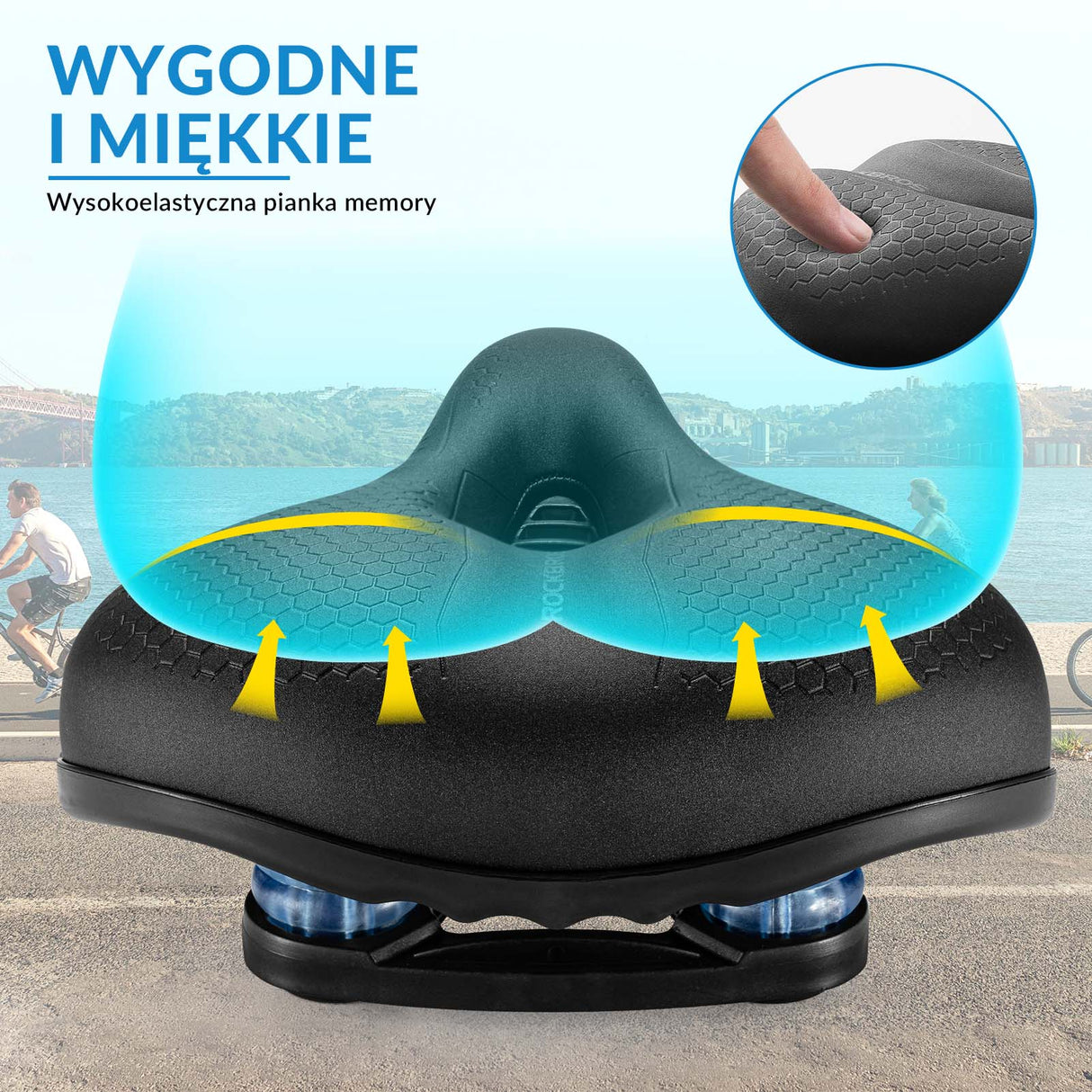 ROCKBROS ROCKBROS Siodełko Rowerowe Ergonomiczne Wodoodporne Siedzisko Memory Foam Siodełka rowerowe