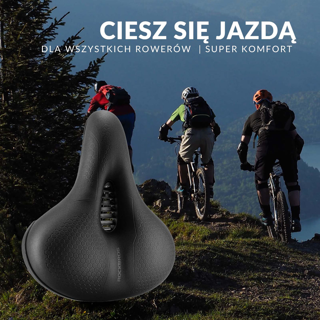 ROCKBROS ROCKBROS Siodełko Rowerowe Ergonomiczne Wodoodporne Siedzisko Memory Foam Siodełka rowerowe