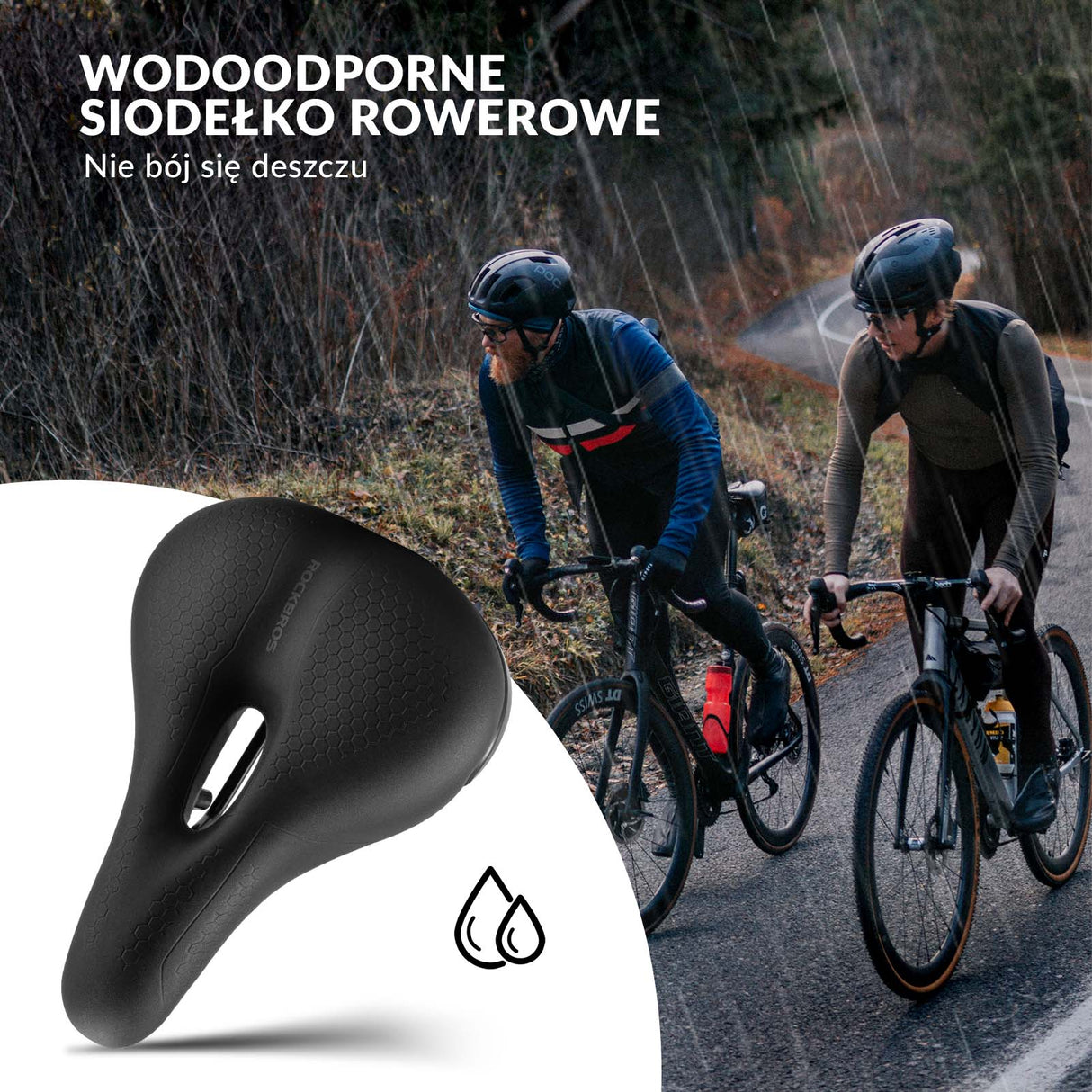 ROCKBROS ROCKBROS Siodełko Rowerowe Ergonomiczne Wodoodporne Siedzisko Memory Foam Siodełka rowerowe