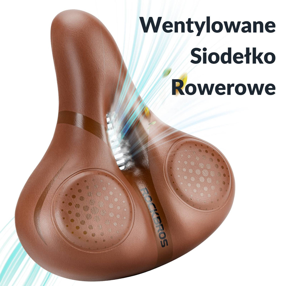 ROCKBROS-PL Siodełko Rowerowe Ergonomiczne Wygodne Szerokie Amortyzujące Siodełka rowerowe