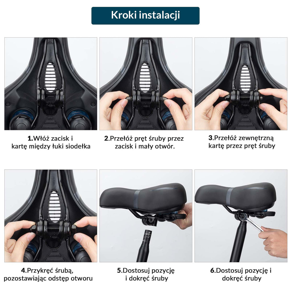 ROCKBROS-PL Siodełko Rowerowe Ergonomiczne Wygodne Szerokie Amortyzujące Siodełka rowerowe
