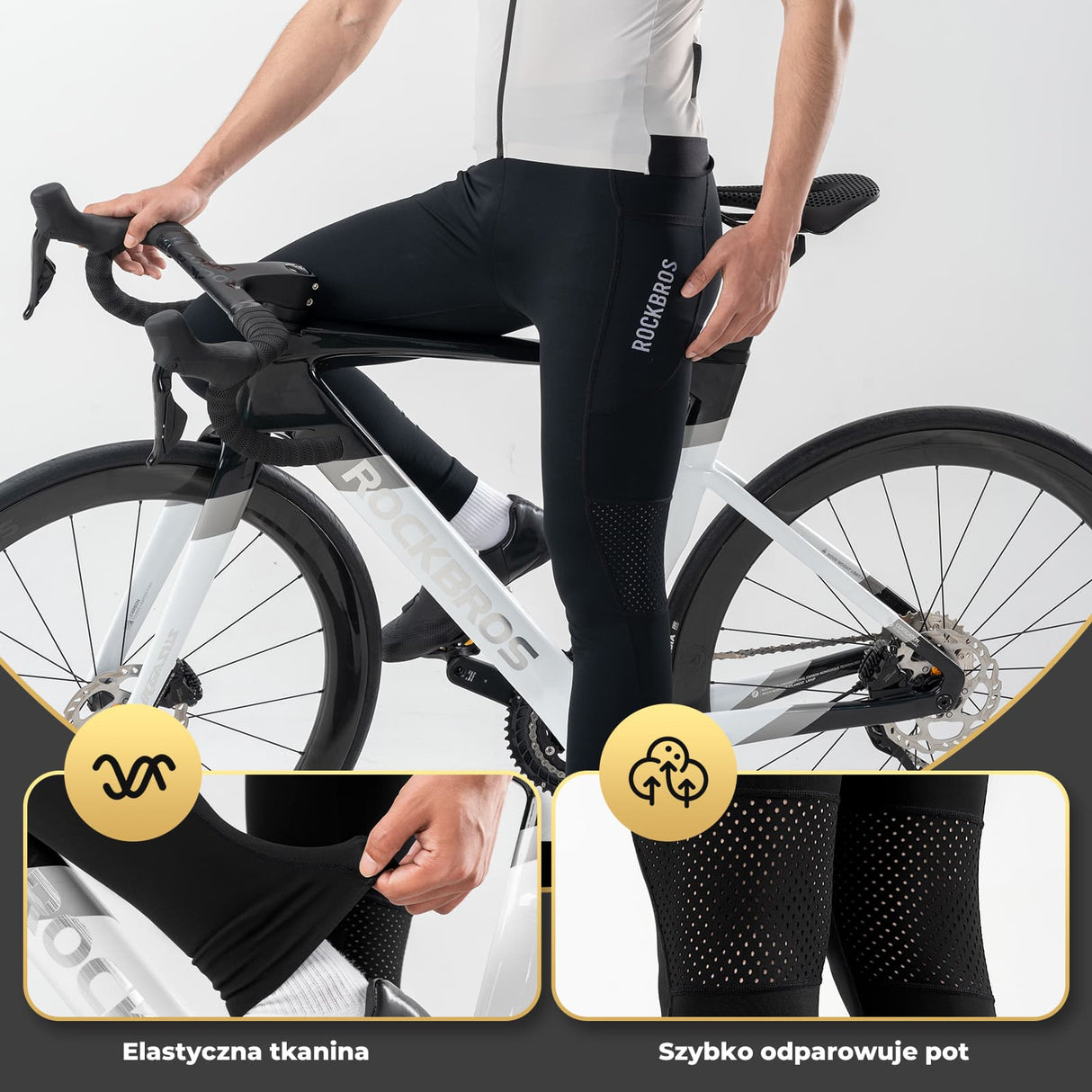 ROCKBROS Długie Spodnie Rowerowe dla Mężczyzn i Kobiet -YDCK001 Spodnie