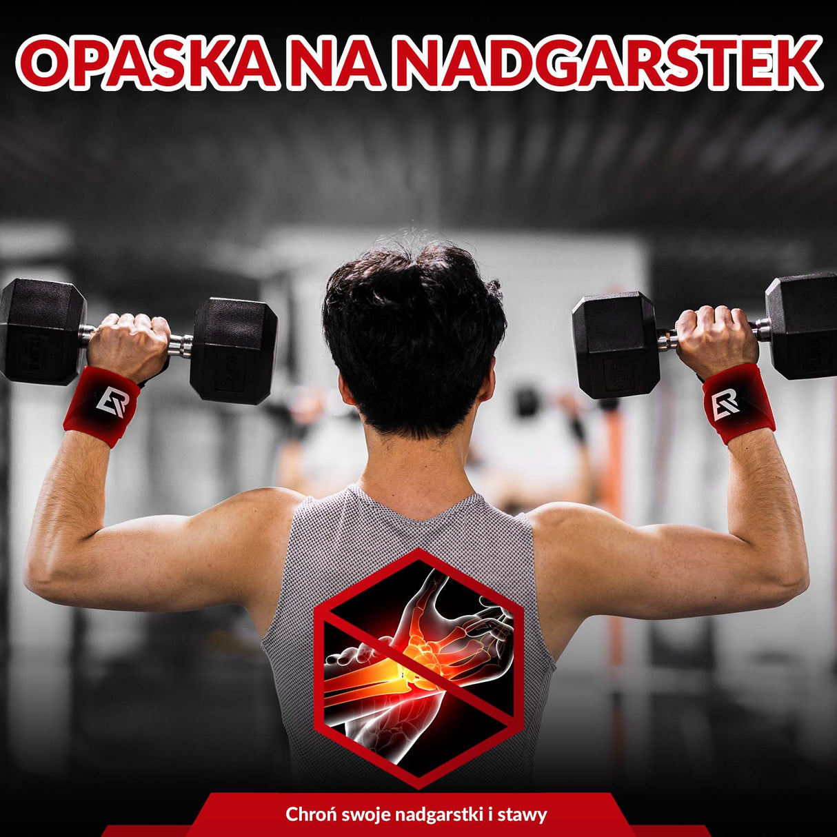 ROCKBROS Sportowe Bandaże na Nadgarstek do Treningu i Fitnessu 45 cm 1 Para