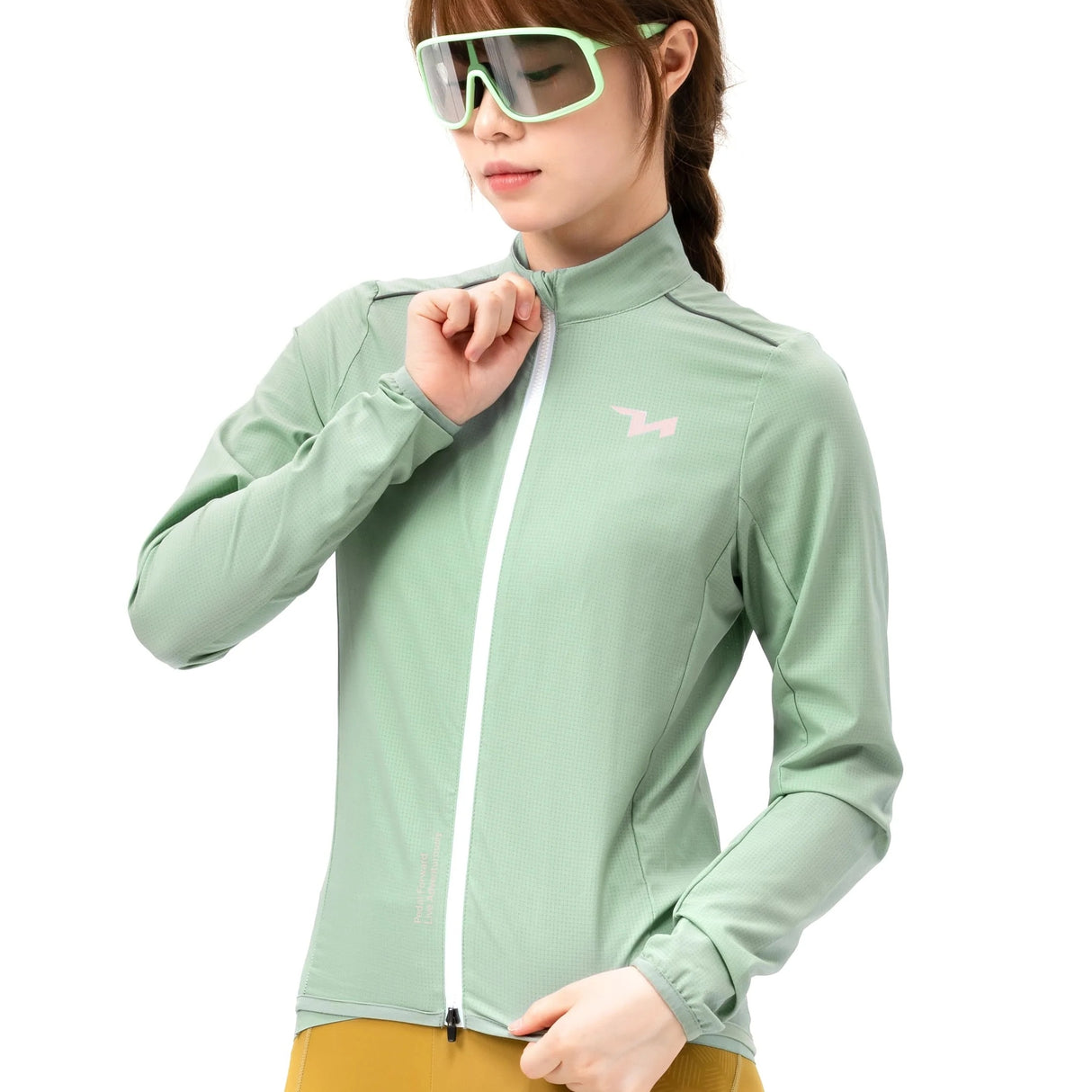 ROCKBROS TVI Damska Kurtka Rowerowa Wiatroszczelna, Oddychająca i Lekka-zieloy