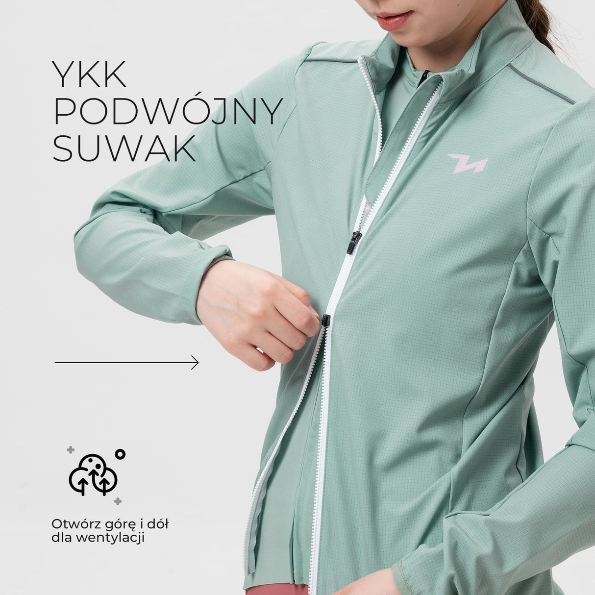 ROCKBROS TVI Damska Kurtka Rowerowa Wiatroszczelna, Oddychająca i Lekka-zieloy