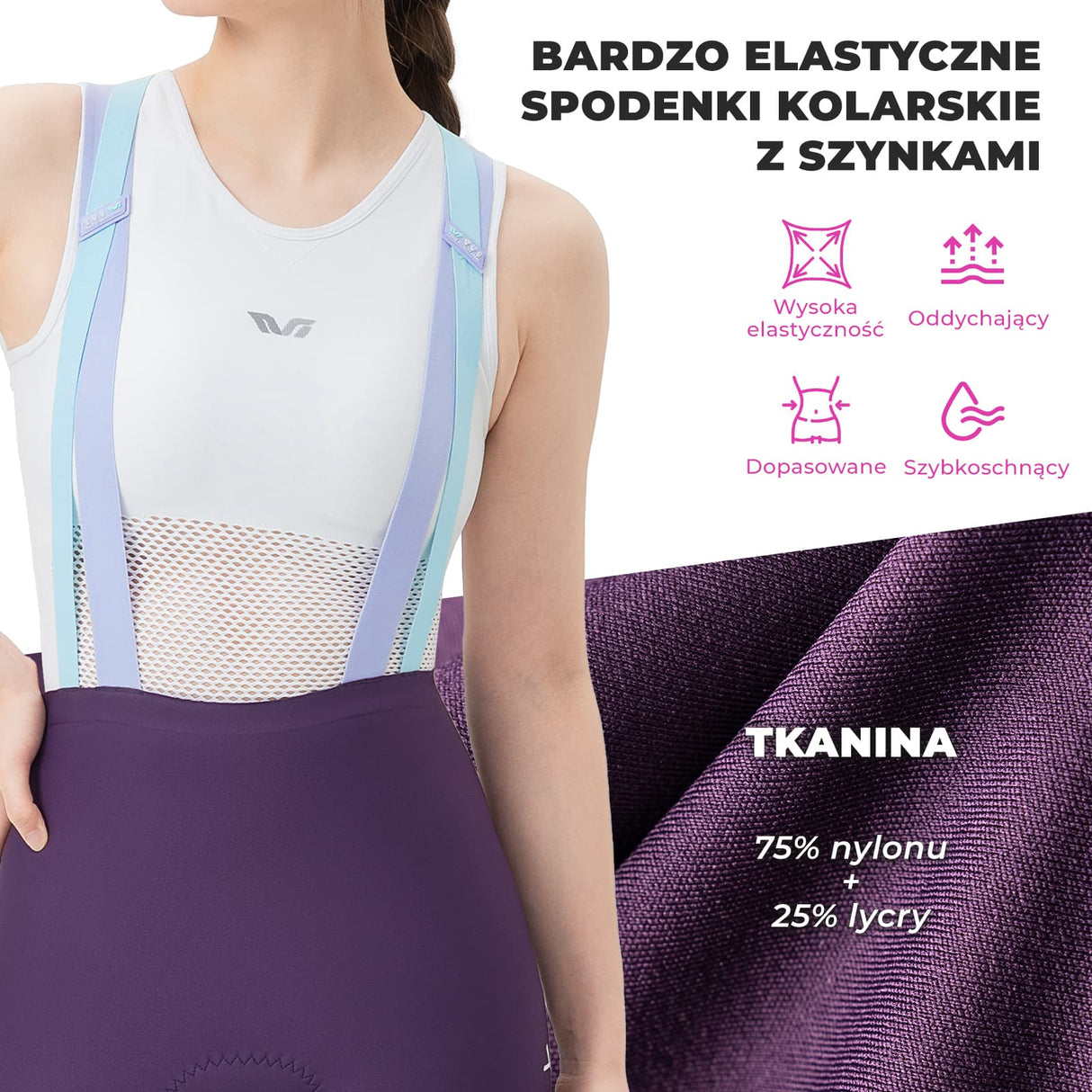 ROCKBROS TVI Damskie Spodenki Rowerowe Na Szelkach-YDDK017-1 Spodenki rowerowe na szelkach