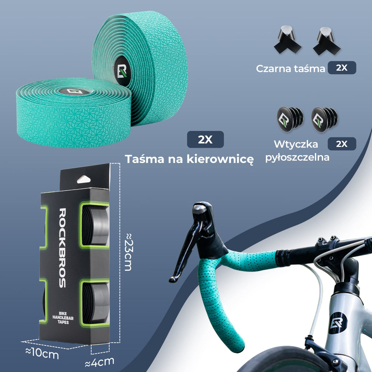 ROCKBROS Taśma na Kierownicę Super Długa 220 Cm do Rowerów Szosowych MTB i Miejskich Taśmy na kierownicę