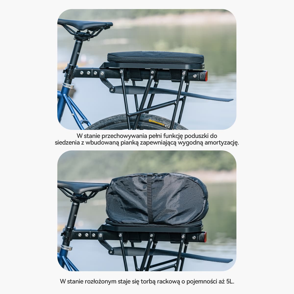 ROCKBROS Torba Na Bagażnik Rowerowy Wielofunkcyjna Rozszerzalna 5l-D83 Torby na bagażnik