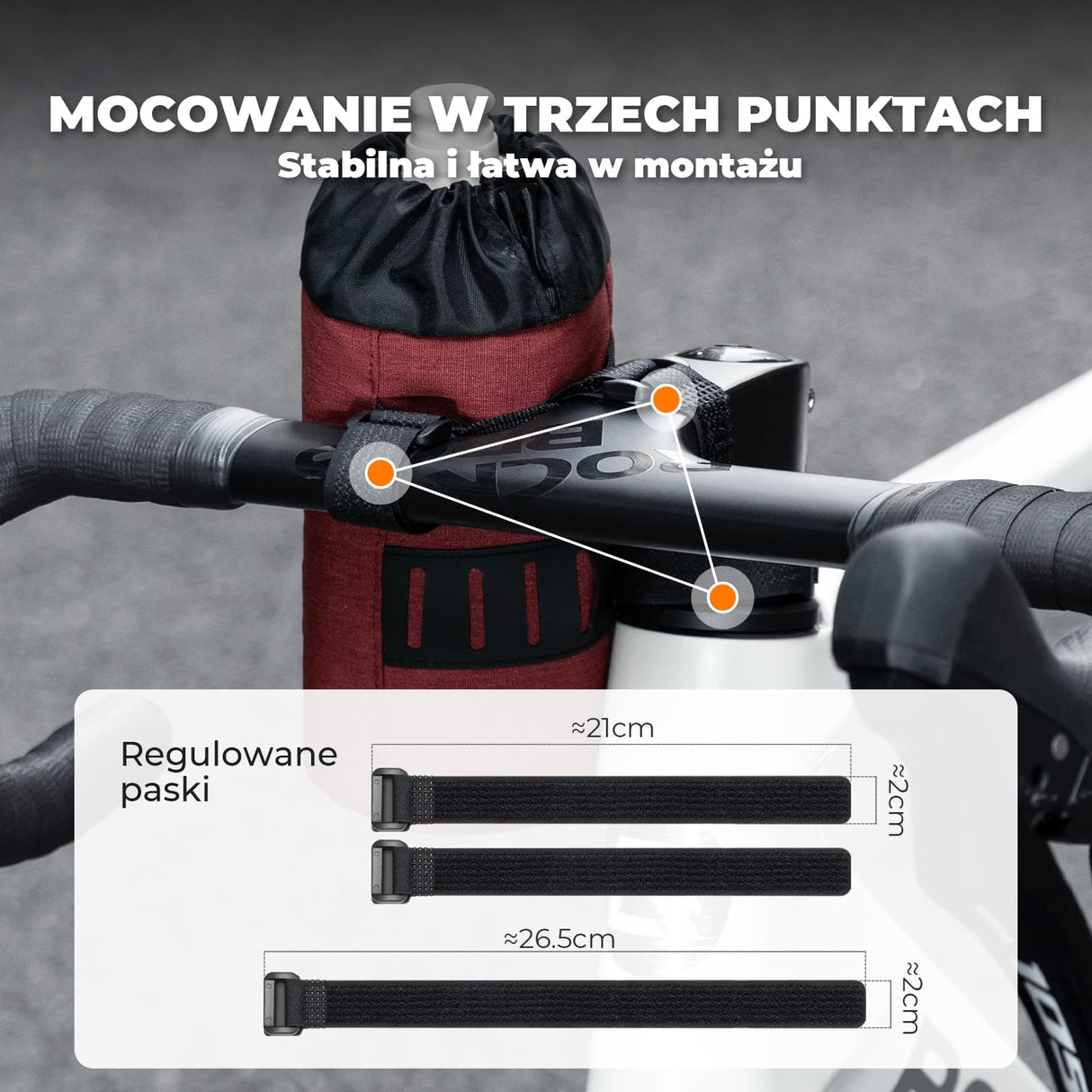 ROCKBROS Torba Na Bidon Rowerowy Łatwy Montaż Duża Pojemność, Uniwersalna 1L-G004 Torba na bidon rowerowy