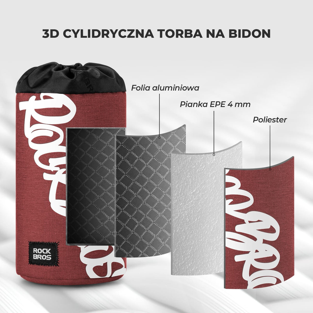 ROCKBROS Torba Na Bidon Rowerowy Łatwy Montaż Duża Pojemność, Uniwersalna 1L-G004 Torba na bidon rowerowy