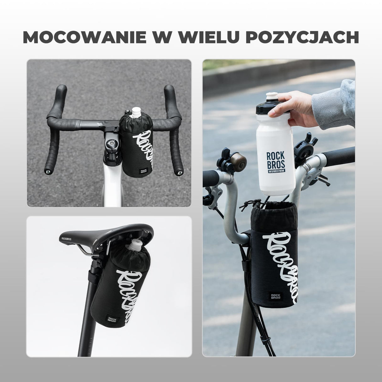 ROCKBROS Torba Na Bidon Rowerowy Łatwy Montaż Duża Pojemność, Uniwersalna 1L-G004 Torba na bidon rowerowy