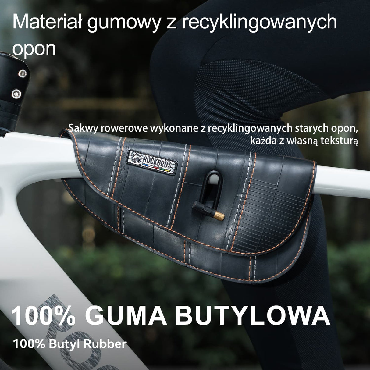 ROCKBROS ROAD TO SKY Torby na Ramę Ekologiczna z Recyklingu Opon 0,5 L-TL009 Portfel